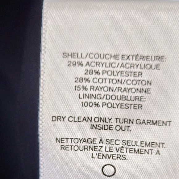 Express Knit Blazer Jacket Black Size M Stretch Fringe Trim Buttons Corporate - Picture 10 of 11